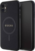 Bescherming Guess GUHMN61PSAHMCK iPhone 11 / Xr 6.1" black hardcase Saffiano MagSafe