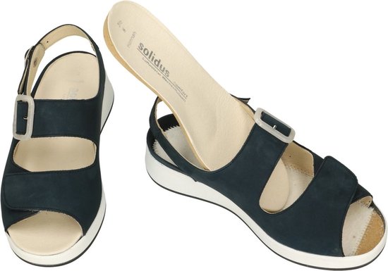 Solidus -Dames - blauw donker - sandalen - maat 39.5