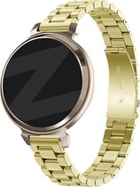 Bandz Stalen schakel band 'Classic' - Smartwatch bandje 14mm geschikt voor Garmin Lily 2 (alleen tweede versie) - inclusief inkort set - goud
