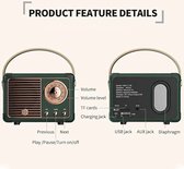 ValueStar - Bluetooth Luidspreker - Vintage Luidspreker - Box - Bluetooth Muziekbox - Luid Volume - Draagbaar - Compact - Stijlvol - Groen
