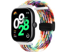 Strap-it Geweven nylon bandje - geschikt voor Xiaomi Redmi Watch 6 / Redmi Watch 6 Active / Redmi Watch 6 Lite / Redmi Watch 5 / Redmi Watch 4 / Xiaomi Smart Band 10 Pro / Smart Band 9 Pro / Smart Band 8 Pro (regenboog/pride)