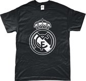 Real Madrid Shirt - Logo - T-Shirt - Madrid - UEFA - Champions League - Voetbal - Artikelen - Zwart - Unisex - Regular Fit - Maat 4XL