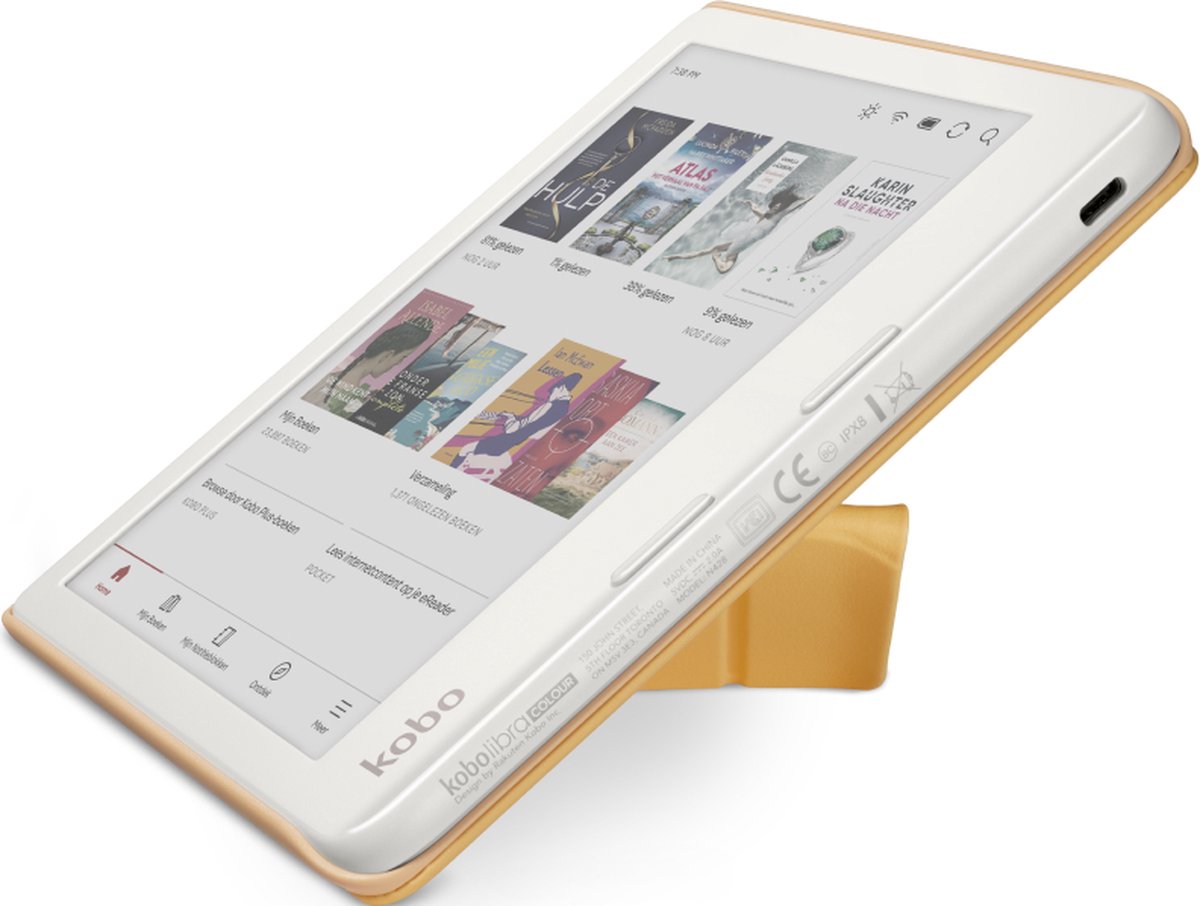 Kobo Libra Colour Hoes voor eReader - SleepCover - Geel - Ingebouwde standaard – foto 8