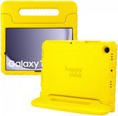 HappyCase Kinder Tablethoes Geschikt voor Samsung Galaxy Tab A9 Plus | Kindvriendelijke Hoes | Beschemhoes | Kinderhoes | met Handvat en Standaard | Geel