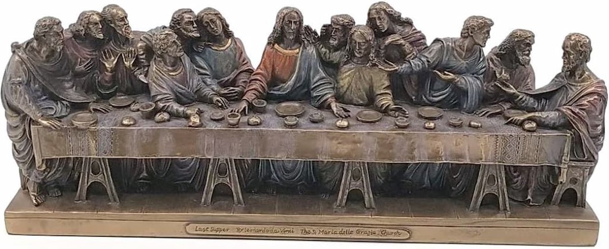 Figurine De Noël La Cène - Jésus Et 12 Disciples Peints à La Main, En Résine (36 Cm) - 5