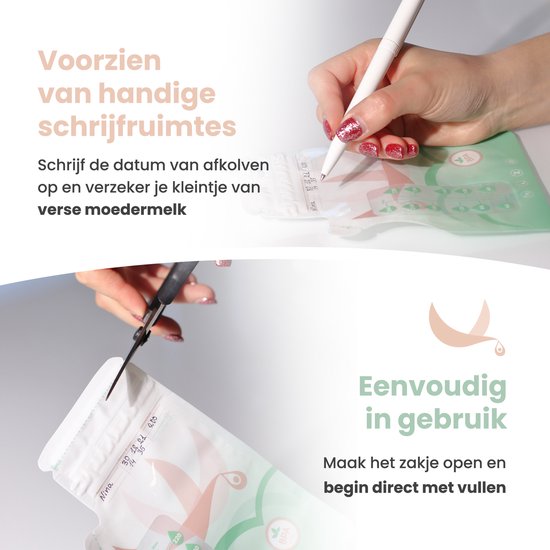 Babily Moedermelk Bewaarzakjes - 120 stuks - Borstvoeding zakjes - Melkzakjes - 240 ml - Met dubbele sluiting en schenktuit van Babily — afbeelding 5