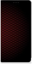 Coque de téléphone avec photo adaptée au Samsung Galaxy S23 FE Smart Cover à carreaux rouge