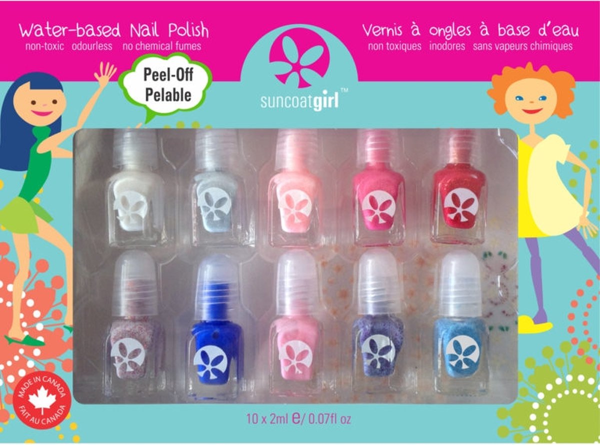 Goedkoopste Suncoat Girl Veilige Kindernagellak Op Waterbasis - set met stickertjes en vijl - Flair & Fancy
