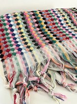 Strandlaken multicolor 100x180 cm pompom -Groot strandhanddoek - badhanddoek - meerkleurige handdoek - Lalay