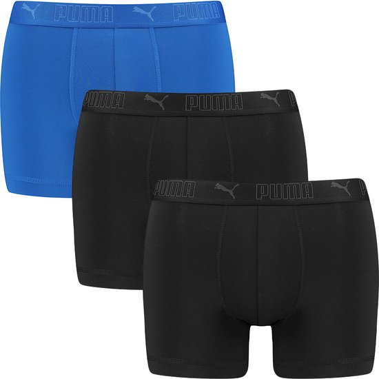 PUMA 3P microfiber boxers sport zwart & blauw - L