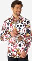 OppoSuits King Of Clubs Shirt - Heren Overhemd - Casual Kaartspel Shirt - Meerkleurig - Maat EU 45/46
