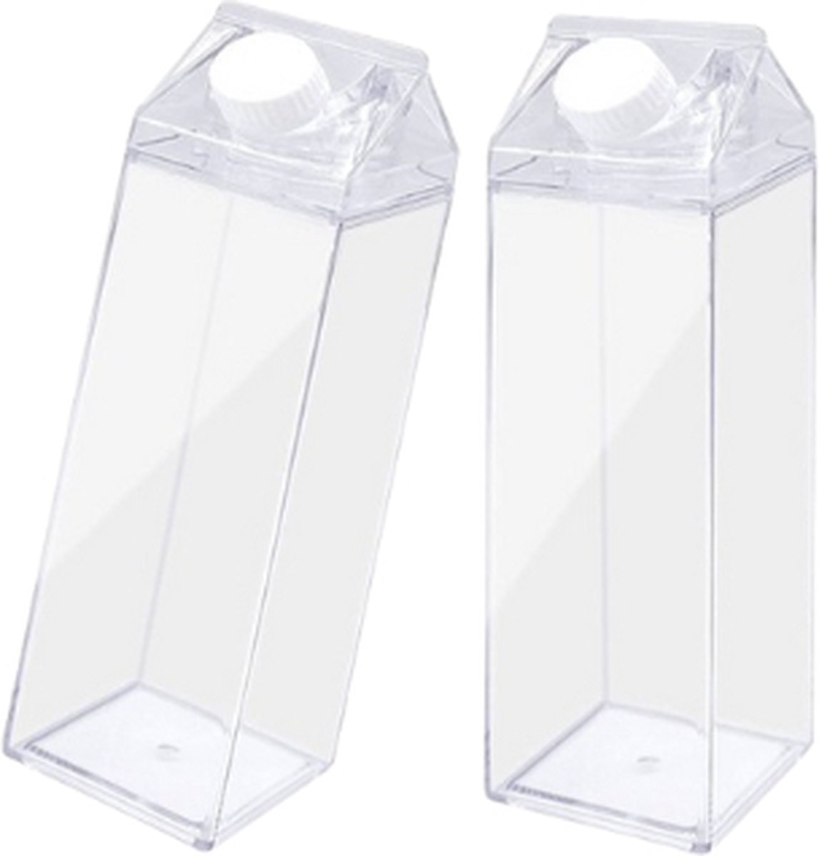 Goedkoopste Melkpak Waterfles MILKY - Transaparant - 500 ml - 1 Stuk - Water - Drinken - Fles