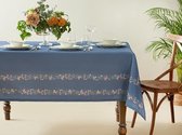 Tafelkleed Marineblauw Rechthoekig, Gemakkelijk schoon te maken Tafelkleed, Wasbaar Bloemen Tafelkleed voor keuken, Eetkamer, Diner, Belleza, 150x200 cm