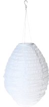 Alma Garden Tuinlampionnen op Zonne-Energie - 3 Stuks - 30 cm breed - 50 cm hoog – Polyester – Wit