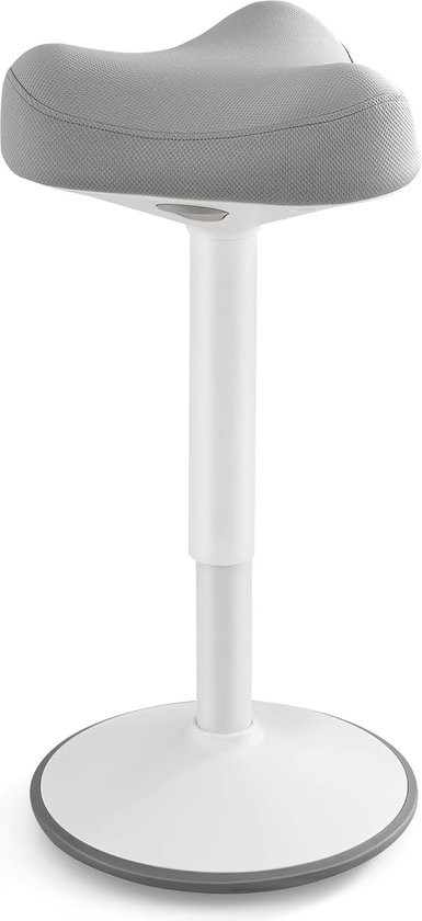 Signature Home Ergonomische Zit-Sta kruk - stakruk - Bureaustoel 360° kantelbaar - Wiebelkruk in hoogte verstelbaar 58-83 cm - groot onderstel - antislip - modern- Wit