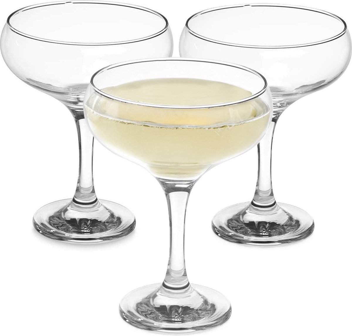 Pasabasche Champagneglazen - laag model - 24x - transparant - glas - 270 ml - proseccoglazen