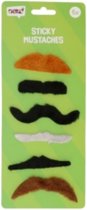 Nepsnorren - 6 Stuks - Diverse kleuren en vormen - Nep snor - Fake Moustache - Plaksnor - Zelfklevend - Carnaval - Verkleedsnor - Valse Snor - Nep Snorren - Fake Snor
