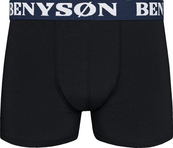Boxershort Heren - Katoen - 10 Pack - Zwart - Gekleurde Band - Maat XL | Benyson | Ondergoed Heren | Onderbroeken Heren |