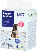 zindelijkheids pads SAVIC voor puppy's seniors of honden die niet buiten kunnen. Met antraciet ,super absorberende gel , droog in 30 sec., 90 x 60 xl, 30 st