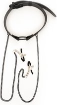 Halsband met tepelklem - Tepelklemmen Met Ketting - BDSM - Bondage - Luxe Verpakking - Vrouwen - Darkside - Mannen