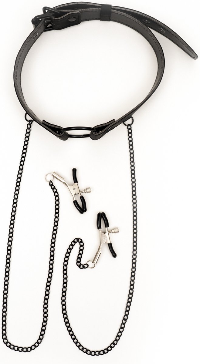 Goedkoopste Halsband met tepelklem - Tepelklemmen Met Ketting - BDSM - Bondage - Luxe Verpakking - Vrouwen - Darkside - Mannen