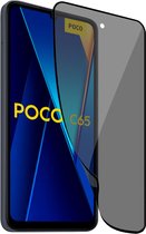 Geschikt voor Poco C65 - Privacy Screenprotector - Beschermglas - Privé GuardCover