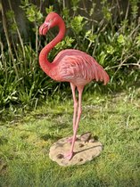 Flamingo 67 cm de haut - réaliste - polyester - polystone - statue - statue de jardin - plastique de haute qualité - figurine décorative - intérieur - accessoire - pour l'intérieur - pour l'extérieur - cadeau - cadeau
