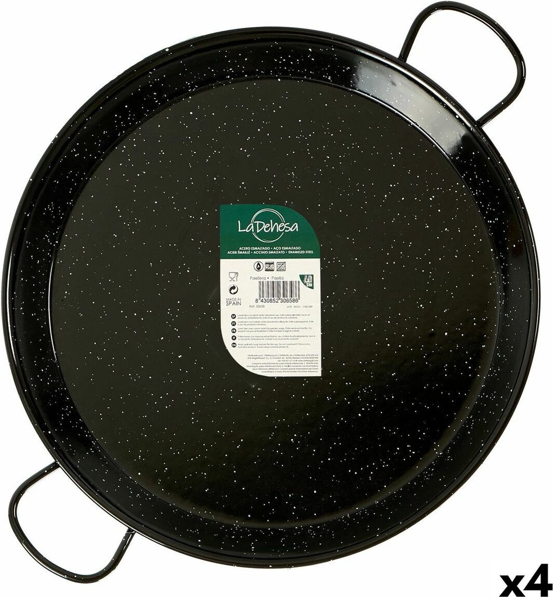 Panela de Paella Metaltex | Aço Polido | Indução | 38 cm | 8 Porções