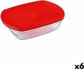 Ô Cuisine Rechthoekige Lunchbox Met Deksel Ô Cuisine Cook & Store Rood 1,1 L 23 X 15 X 6,5 Cm Siliconen Glas (6 Stuks)