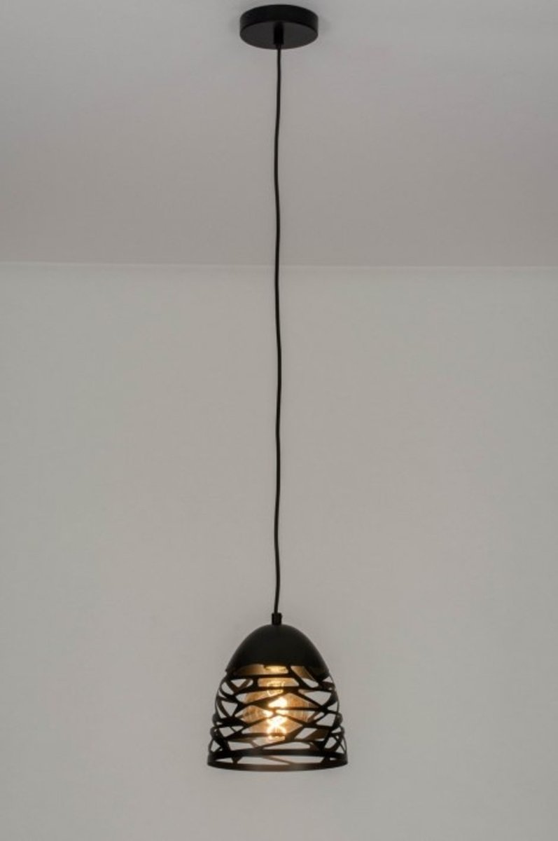 Lumidora Hanglamp 73253 - CELES - E27 - Zwart - Metaal - ⌀ 20 cm