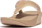 Fitflop Lulu Crystal Embellished Toe-post Slides Beige EU 39 Vrouw