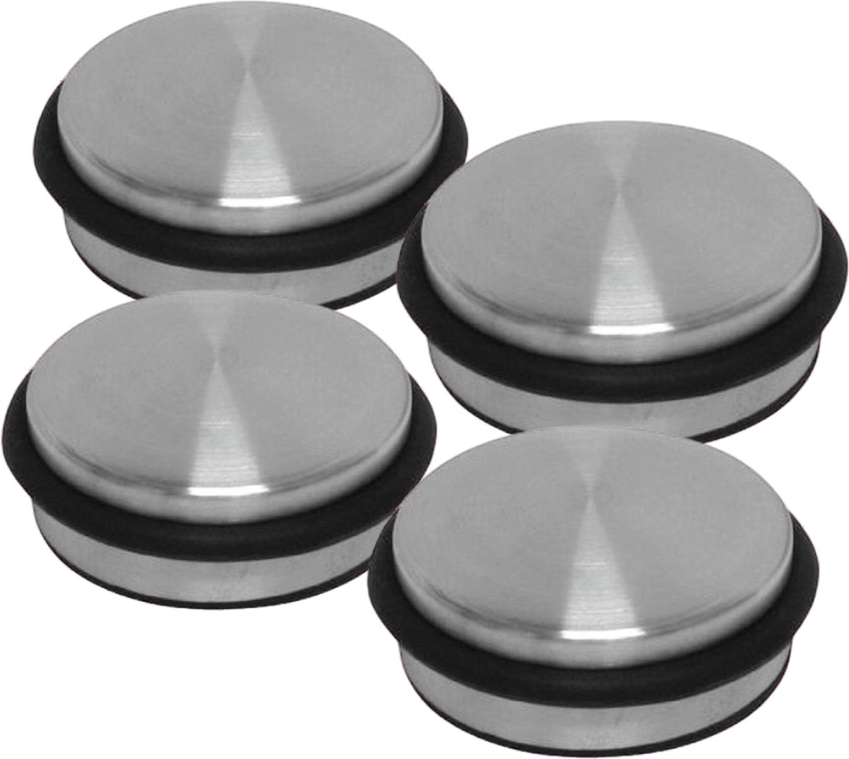 NORDIX Deurstop - 4 Stuks - Deurstopper - Deurstoppers voor Binnen - Deurbuffer - Deurvastzetter - Antislip - RVS - 10,5cm - ACERO