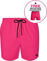 Muchachomalo Heren Zwembroek - 1 Pack + Boxershort - Maat L - Roze - Mannen Zwembroek