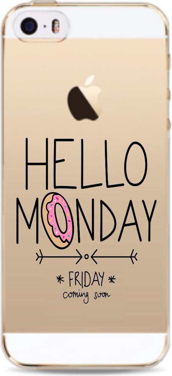 Apple Iphone 6 / 6S Transparant siliconen hoesje (Hello Monday)