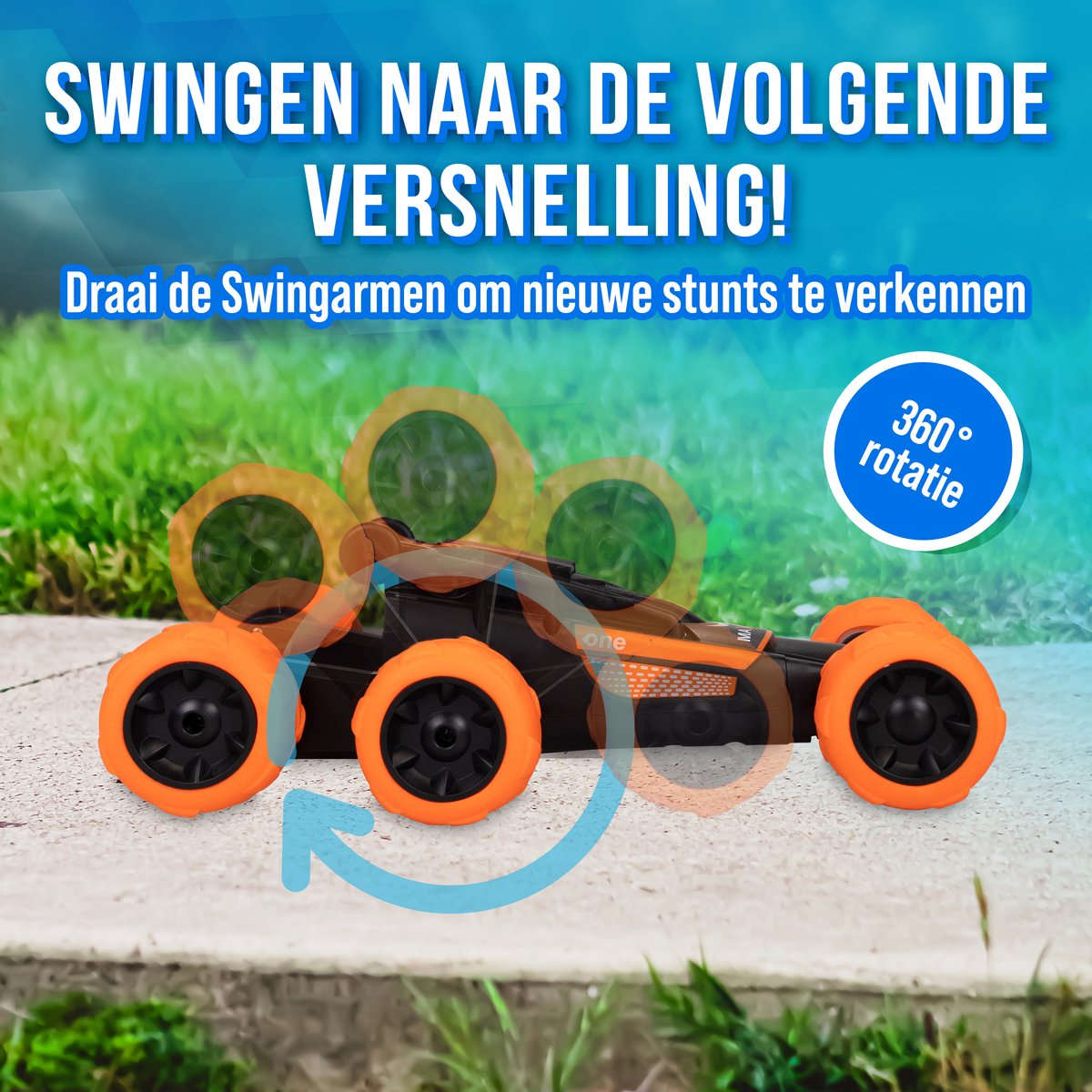 Silvergear RC Auto met Rook, Licht & Geluid | 360 Rotatie - Modelbouw | Radiografisch | Auto's