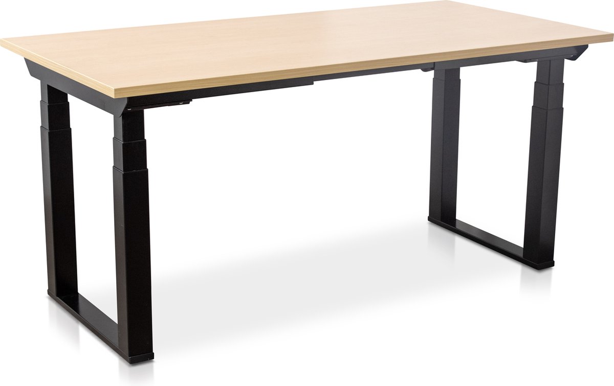 Zit-sta bureau elektrisch verstelbaar - MRC PRO SOLID NEN-EN 527 | 160 x 80 cm | frame zwart - blad wild peren | memory functie met USB | 200kg draagvermogen