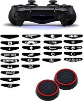 Gadgetpoint | Gaming Thumbgrips | Performance Antislip Thumbsticks | Joystick Cap Thumb Grips | Accessoires geschikt voor Playstation 4 – PS4 & Playstation 3 - PS3 | Zwart/Rood + Willekeurige Sticker
