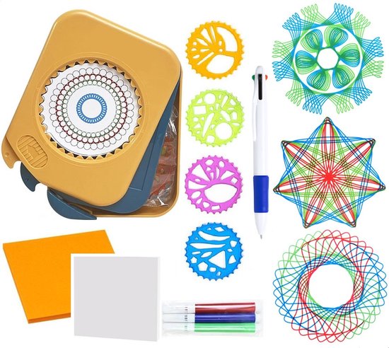 PLAY IT Spirograaf Incl. 4 Kleuren Pen - Blauw - Mandala – Spirograph