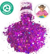 Knutsel Chunky Glitters (Paars) Biologisch Afbreekbaar [Volume 8g - Knutselpakket Knutseldecoratie Knutselset Kinderen Jongens Meisjes - Glitter Versiering Decoratie Knutselen Verjaardag]