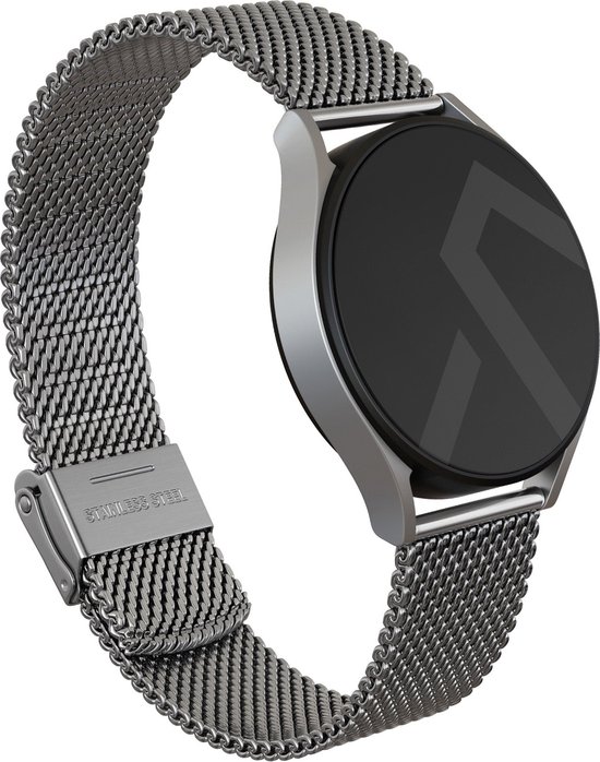 BURGA Premium Universele Watch Bandje - Mesh Elegance voor Samsung Galaxy/Garmini/Xiaomi/Huawei - Zilver - 22mm