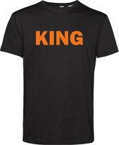 T-shirt King | EK 2024 Holland |Oranje Shirt| Koningsdag kleding | Zwart | maat M
