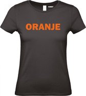 Dames t-shirt Oranje Tekst | EK 2024 Holland |Oranje Shirt| Koningsdag kleding | Zwart Dames | maat XS