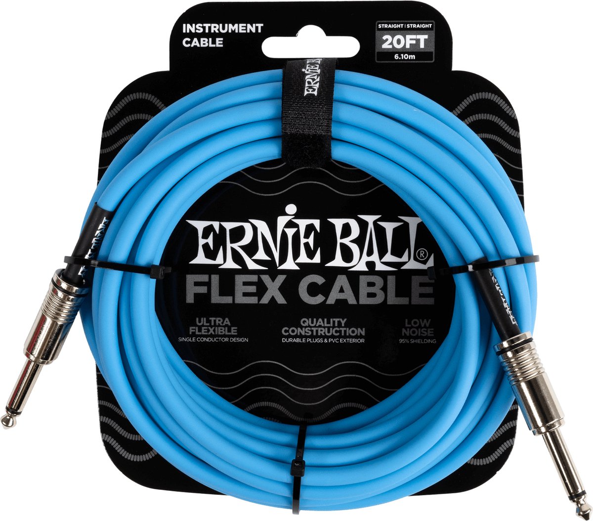 Ernie Ball 6417 Flex Cable 6 meter instrumentkabel blauw