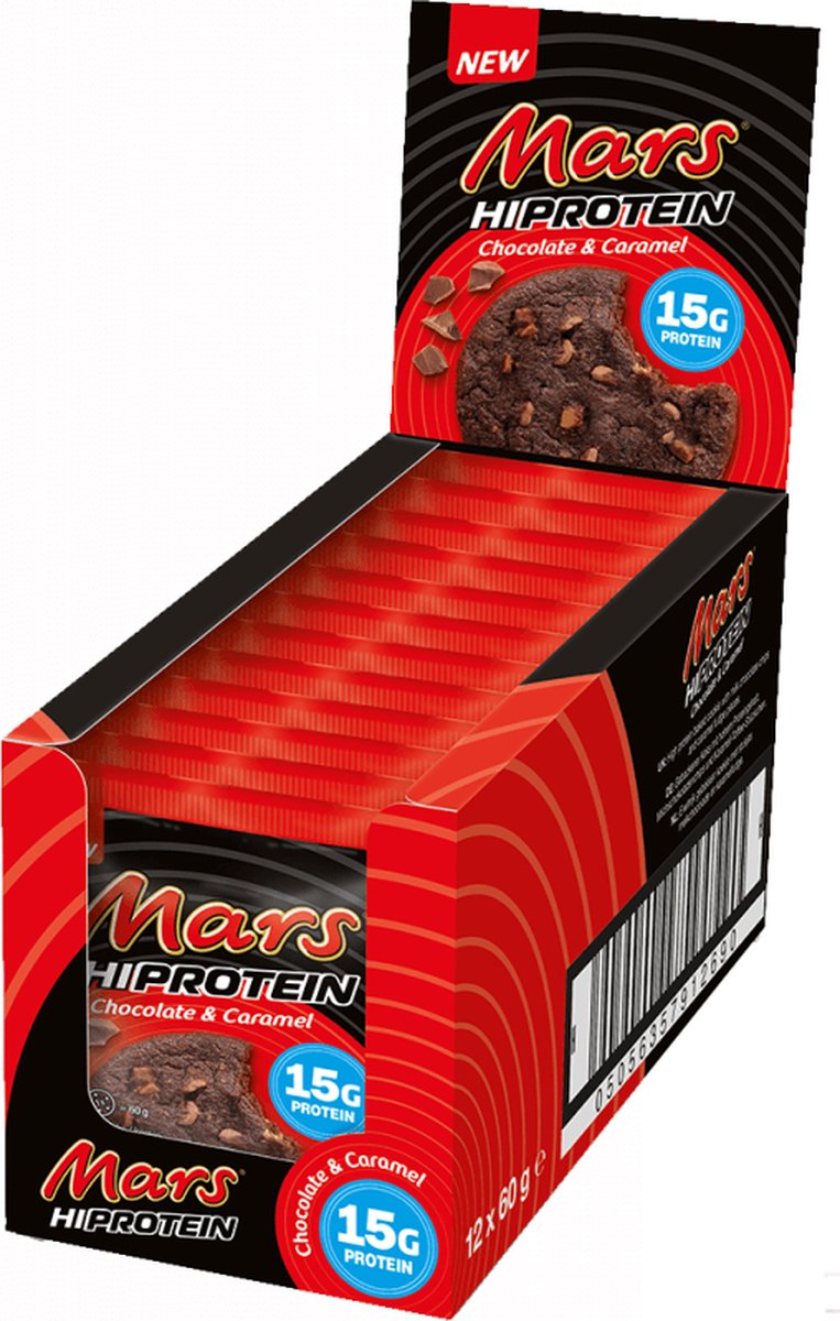 Goedkoopste Mars High Protein Cookie 12 Cookies Chocolate & Caramel