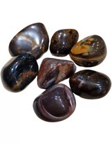 Jaspis bruin 100 gr. trommelstenen (mt3-4)