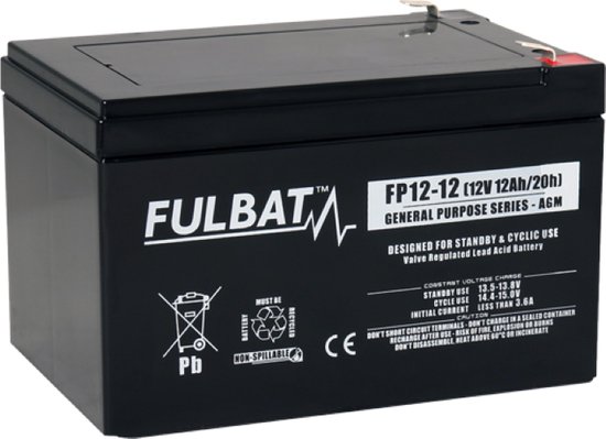 Fulbat FP 12-12 Accu 12V 12Ah – Gel VRLA Accu | Onderhoudsvrij