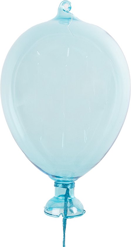 Clayre & Eef Décoration pendentif Ballon Ø 10x17 cm Bleu Verre