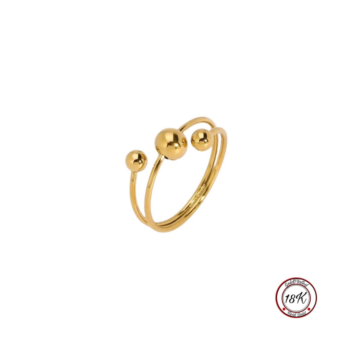 Soraro Dubbele Druppel Ring | 18K Goldplated | Goud | Elegante Ring | Drop | Dames Ring | Klemring | Vrouwen Cadeau | Moederdag | Moederdag cadeau