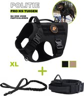 Always Prepared © Pro K9 Tuig - Halsband - Riem – Middel en Grote Hond – Zwart - XL