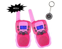 foto van BJoy Walkie Talkie - Kinderen Speelgoed Walky Talky met Extra Dino Roze Accu